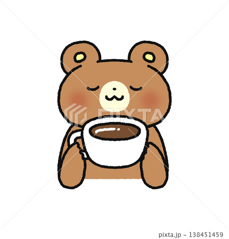 コーヒーを飲むクマ 138451459