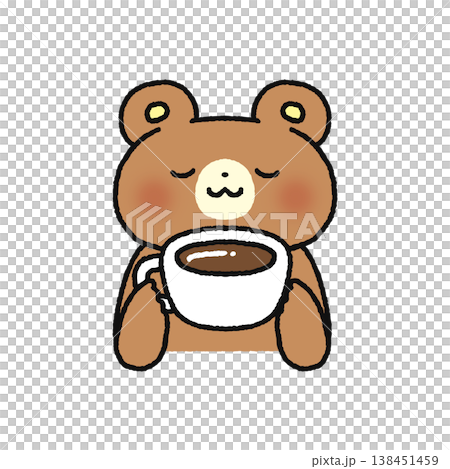 コーヒーを飲むクマ 138451459