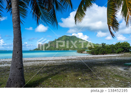 Scenic View of Maupiti Island from a Tropical Beach in French Polynesia Scenic View of Maupiti Island from a Tropical Beach in French Polynesia 138452195