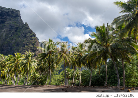 Remote beach in Hakaui Bay, Nuku Hiva, Marquesas Islands, French Polynesia 138452196