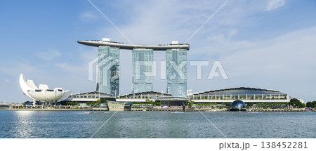 Building view of the Marina Bay Sands, is an integrated resort fronting Marina Bay in Singapore, including a hotel, exhibition centre, Shopping mall, museum, casino, etc. Building view of the Marina Bay Sands, is an integrated resort fronting Marina Bay in Singapore, including a hotel, exhibition centre, Shopping mall, museum, casino, etc. 138452281