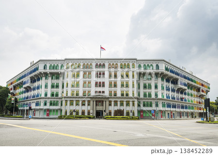 View of the Old Hill Street Police Station, Singapore. Now the Ministry of Digital Development and Information and the Ministry of Culture, Community and Youth are here. 138452289