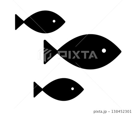シンプルな魚のピクトグラム 138452301