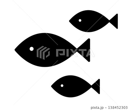 シンプルな魚のピクトグラム 138452303