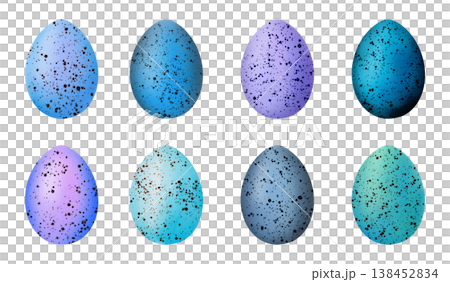 Easter colourful eggs with splashes set, clip art . Watercolor Easter colourful eggs with splashes set, clip art . Watercolor 138452834