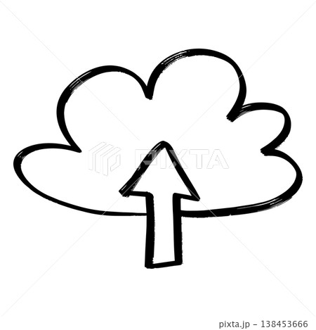 Hand Drawn Cloud Upload Icon Illustration Hand Drawn Cloud Upload Icon Illustration 138453666