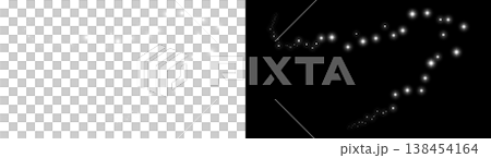 Sparkling star effect assets with transparent and black backgrounds 138454164