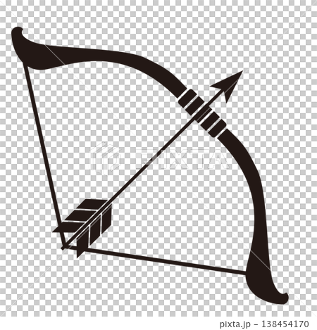 Bow icon for UI and game assets in fantasy RPGs 138454170