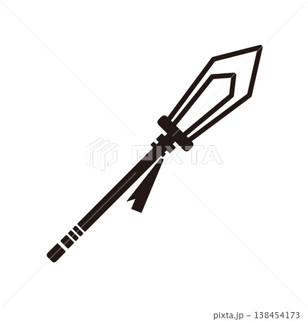 ファンタジーRPGのUIとゲーム素材向け槍アイコン 138454173