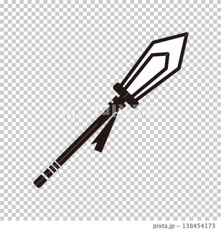 ファンタジーRPGのUIとゲーム素材向け槍アイコン 138454173