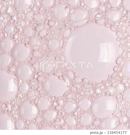 Bubbles of body gel or soap foam or shaving gel. Cosmetic skin care product. Closeup. Bubbles of body gel or soap foam or shaving gel. Cosmetic skin care product. Closeup. 138454177