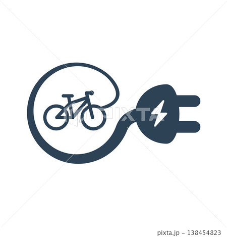 Isolated Electric Bike Linear Vector Icon Isolated Electric Bike Linear Vector Icon 138454823