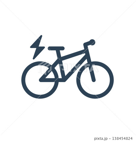 Isolated Electric City Bike Linear Vector Icon Isolated Electric City Bike Linear Vector Icon 138454824