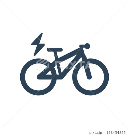 Isolated Mountain Electric Bike Linear Vector Icon Isolated Mountain Electric Bike Linear Vector Icon 138454825