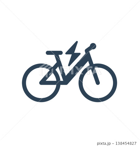 Isolated Electric City Bike Linear Vector Icon Isolated Electric City Bike Linear Vector Icon 138454827