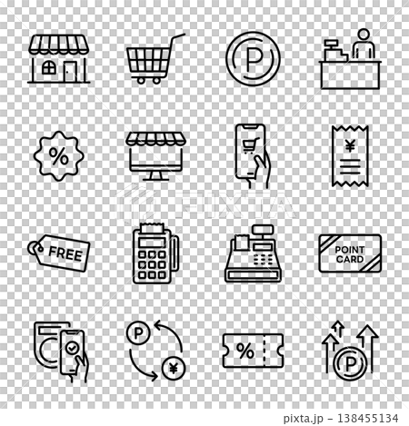 簡易圖示集 | 商店、購物、支付 138455134