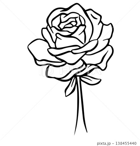 Rose Flower Head Floral Icon Clipart Vector Illustration 138455440