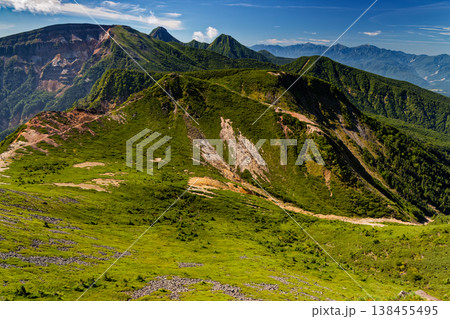 八ヶ岳連峰・東天狗岳から見る硫黄岳・赤岳・阿弥陀岳と南アルプスの山並み 八ヶ岳連峰・東天狗岳から見る硫黄岳・赤岳・阿弥陀岳と南アルプスの山並み 138455495