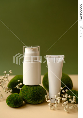 A white, empty aluminum spray or foam jar as a mockup. An empty cosmetic jar mockup 138455555