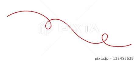 Red cord line with scribble effect. Minimal doodle illustration for romantic and valentine design. Red cord line with scribble effect. Minimal doodle illustration for romantic and valentine design. 138455639
