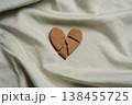 Broken heart on textile. divorce concept. 138455725