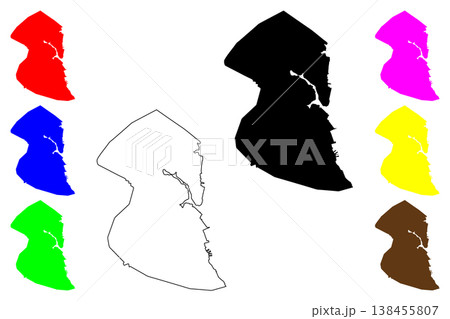 Bur Sudan city (Republic of the Sudan) map vector illustration, scribble sketch Port Sudan map 138455807