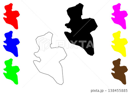 Al-Hasakah city (Syrian Arab Republic, Syria) map vector illustration, scribble sketch Hasakah map 138455885