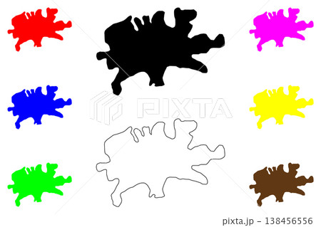 Bolu city (Republic of Turkiye, Turkey) map vector illustration, scribble sketch Bolu map 138456556