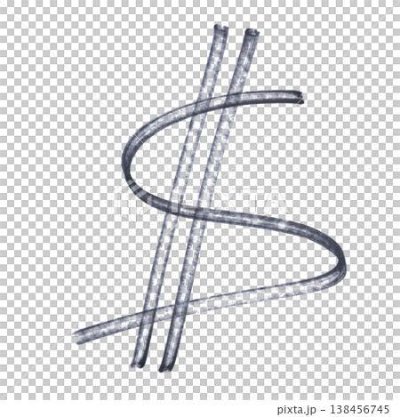 the US dollar currency symbol drawn with a black marker 138456745