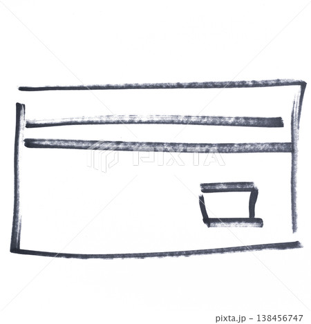 the credit card symbol drawn with a black marker 138456747