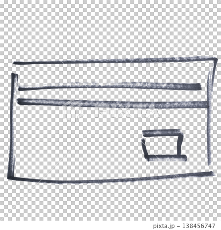 the credit card symbol drawn with a black marker 138456747