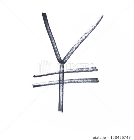 the Chinese Yuan currency symbol drawn with a black marker the Chinese Yuan currency symbol drawn with a black marker 138456748