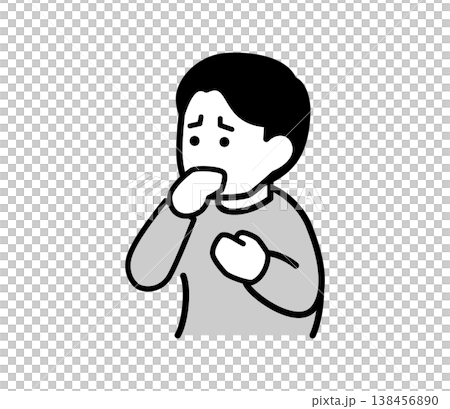 一個男人咳嗽的插圖 一個男人咳嗽的插圖 138456890