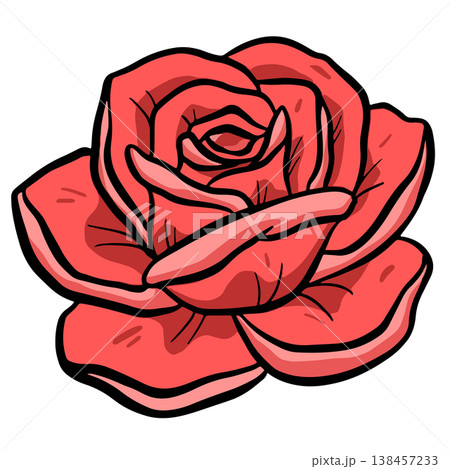 Rose Flower Head Floral Colour Icon Clipart Vector Illustration 138457233