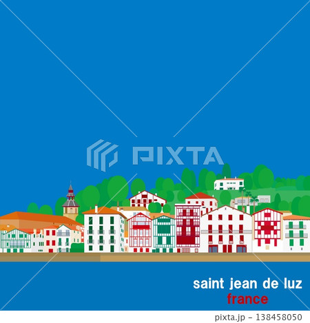 サン・ジャン・ド・リュズ　saint jean de luz　バスク　basque　フランス　夏　 138458050