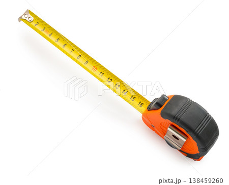 Construction tape measure clipping path isolated on white background 138459260