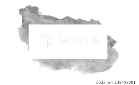 Watercolor stain frame template with white background and space for your text 138459601