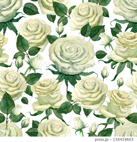 Delicate seamless pattern with rosebuds 138459603