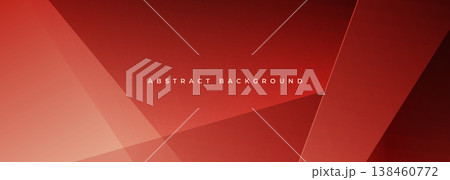Vibrant red abstract wide banner with 3D geometric shapes. Vibrant red abstract wide banner with 3D geometric shapes. 138460772
