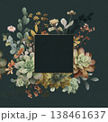 Black Square Surrounding Flower Arrangement 138461637