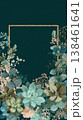 Glamorous Greenery Gold-framed Floral Decorative Digital Background 138461641