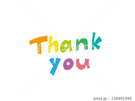 かわいい手書き文字のthank you ありがとう 感謝 かわいい手書き文字のthank you ありがとう 感謝 138461946