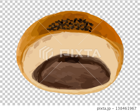 半分に割ったあんぱん(断面図) 138461967