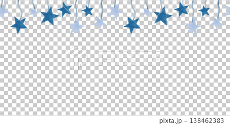 Seamless garland of hanging stars on threads. Blue border with sky elements. The magic of the night sky. Hand drawn watercolor art, isolated. Nightlights for children design, background. Seamless garland of hanging stars on threads. Blue border with sky elements. The magic of the night sky. Hand drawn watercolor art, isolated. Nightlights for children design, background. 138462383