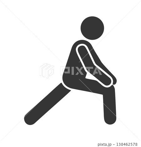 ストレッチする人物のシルエットアイコン 138462578