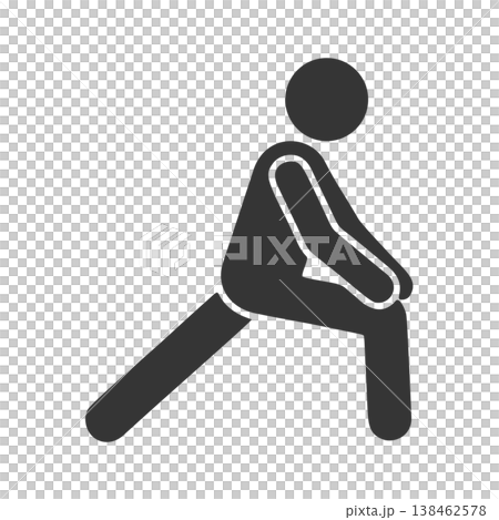 ストレッチする人物のシルエットアイコン 138462578