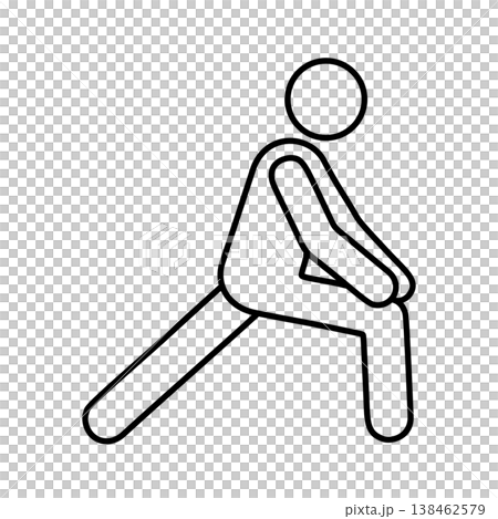 ストレッチする人物のラインアイコン 138462579