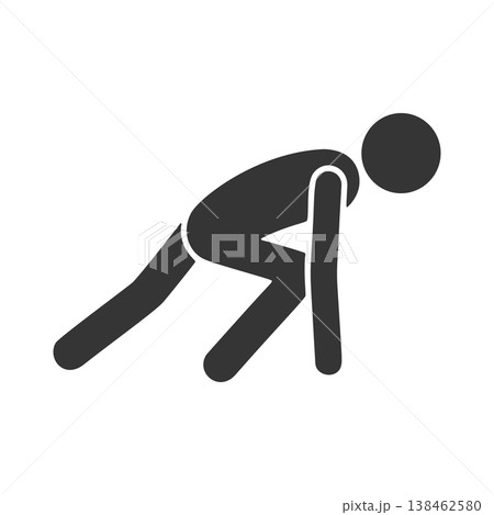 クラウチングスタートのシルエットアイコン 138462580