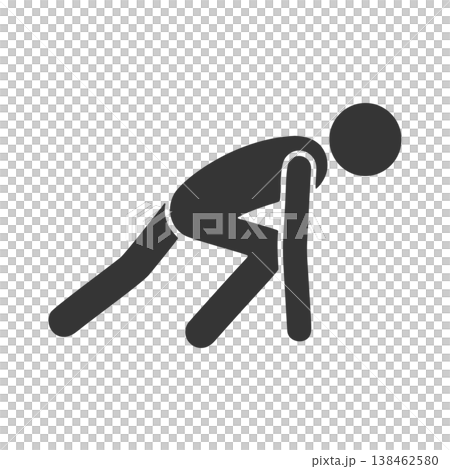 クラウチングスタートのシルエットアイコン 138462580