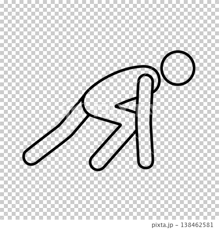 Crouching start line icon Crouching start line icon 138462581